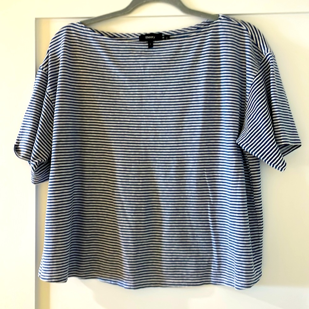 Theory Stripped Linen Tee